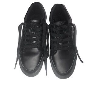 Polo Ralph Lauren Hugh Black Leather Low Top Sneakers